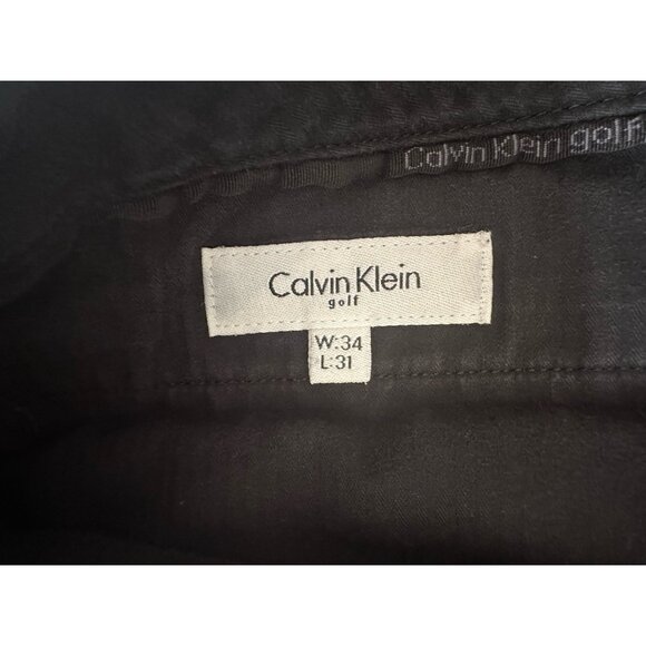 Calvin Klein Golf Men's Size 34x31 Pants Chino Dress Gray Light Checker Preppy - Picture 3 of 7